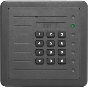 HID 5355AGK00 ProxPro 125 kHz Wall Switch Keypad Proximity Reader with Wiegand Output, Buffer One Key, No Parity, 4bit Message, Gray
