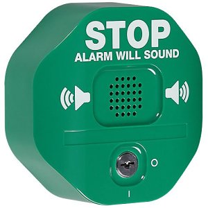 STI-6400-G Exit Stopper Multifunction Door Alarm, Green, 5.375 in H x 5.375 in W x 2 in D