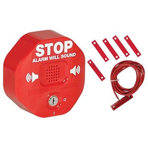 STI-6402 Exit Stopper Multifunction Door Alarm for Double Door, 95 or 105 dB Alarm when Activated, not for outdoor use