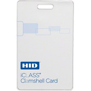 HID 2080PGSNV iCLASS 2K/2 Clamshell Smart Card, Programmed, Glossy Front, Logo Back, No iCLASS Numbers, Vertical Slot Punch
