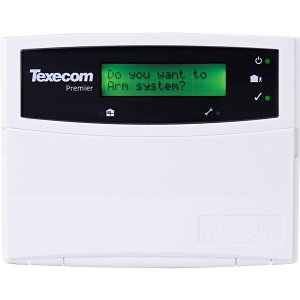 Texecom DBA-0001 Premier Elite Series, 32-Character LCD Display Programmable Keypad with TouchtOne Backlit Keys, Wall Mount, White