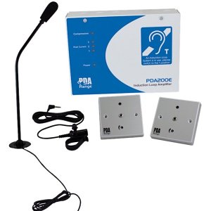 C-TEC AKL1 Hearing Loop Kit for Lecture Rooms (Includes PDA 200e Amplifier, Omni-Directional Microphone, 6m Cable), 200m2 Coverage