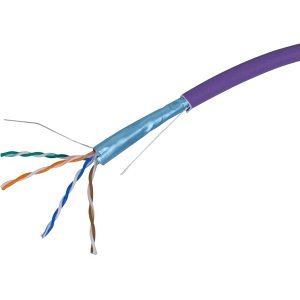 Connectix 001-004-001-62 CAT5e Cable, 24-4 Solid PC, FTP LSZH Eca, 305m Reel, Purple