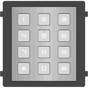 Hikvision DS-KD-KP-S Pro Series KD8 Modular Door Station Keypad Module, Needs Mouting Bracket, Stainless Steel