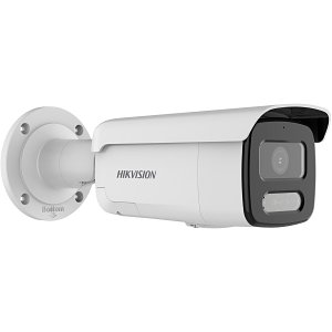Hikvision DS-2CD2T47G2-LSU-SL Pro Series ColorVu 4MP Strobe Light and Audible Warning IP67 IP Bullet Camera, 2.8mm Fixed Lens, White