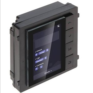 Hikvision DS-KD-DIS Pro Series KD8 Modular Door Station, 3.5" LCD Display module, Needs Mouting Bracket, 4-Buttons, Black