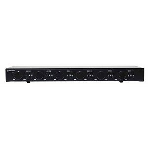 avsl AT6 Adastra 6-Zone Volume Attenuator plus A-B Switcher 100V, 30W per Zone, Black