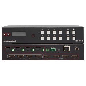 Hall HSM-44-UHD 18Gbps 4x4 HDMI 2.0 Matrix Video Switcher