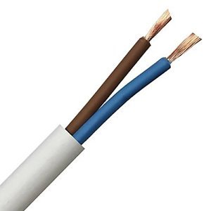 Quality Connectivity H03Z1Z1H2-F Halogen Free Cable, 2x0.5 mm, 100 m, White