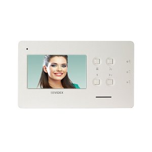 Videx 6458 4.3" Handsfree Colour Low Profile Video Monitor in Satin White for 6 Wire Video Kit