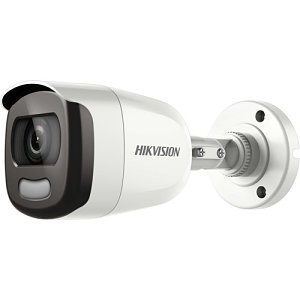 Hikvision DS-2CE10DFT-F28 Turbo HD Series ColorVu IP67 2MP HDoC Mini Bullet Camera, 2.8mm Fixed Lens, White