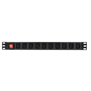 avsl 1U-PDU-10C13 Adastra 1U 19" Rack Mount 10-Gang IEC C13 Power Distribution Unit, with Switch and 1.8m Cable