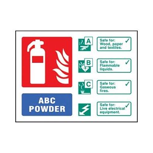Bull 31233D Powder Extinguisher Safety Sign, Photoluminescent Rigid 100x150mm