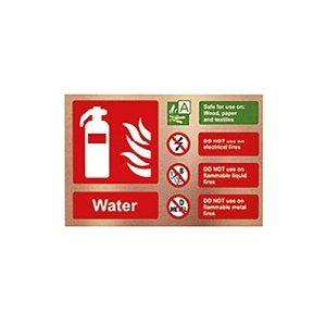 Bull A1237D Extinguisher Copper Water Sign 150x100