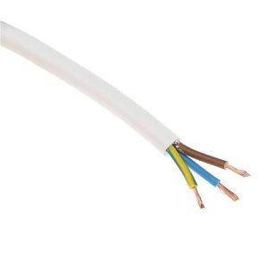 Quality Connectivity H05VV-F Halogen Free Cable, 3x0.75mm, 100 m, White