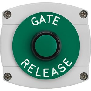 3E 3E0656-GB-GR Raised Exit Button, Momentary Contact, IP66 Ingress Protection, Surface Mount, GATE RELEASE Text