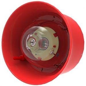 Hochiki CHQ-WSB2 Analogue Addressable Loop-Powered Wall Sounder Beacon 102dB, White LEDs and Red Body