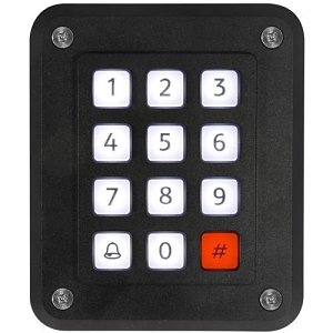 Storm DX2KW20 Illuminated Access Control Keypad: Keypad, Polymer, 4 21/32 in Ht, 3 59/64 in Wd
