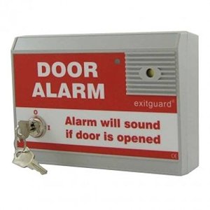 Hoyles EX105R Exitguard Series, Door Alarm with Integral Keyswitch, 12V DC, Red