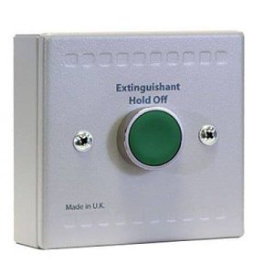 Kentec K91000M10 Sigma Si Extinguishant Hold Unit Button, Surface Mount, Green