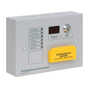 Kentec K911110M8 Sigma Si 6 LED Extinguishant Status Unit with Manual Release and Mode Select Keyswitch