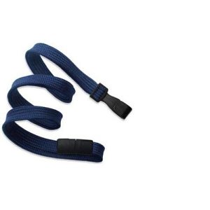 Evohold LY-NB Plain Navy Blue 10MM Lanyards with Plastic J-Clip