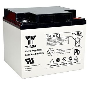 Yuasa NPL38-12I Industrial NPL Series, 12V 38Ah Valve Regulated Lead Acid Battery, 20-Hr Rate Capacity, General Purpose