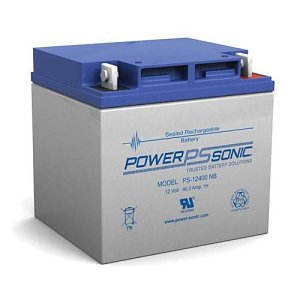 Power Sonic PS-12400 PS Series, 12V, 40Ah, 6 Cells, Sealed Lead Acid Rechargable Battery, 20-Hr Rate Capacity