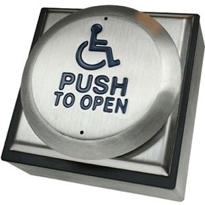 CDVI RTEPTOD Large all-active wheelchair logo & PUSH TO OPEN Exit Button, Surface Mount