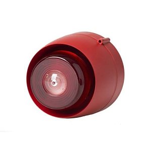 Cranford Controls VTB-32EVAD Wall Spatial Sounder VAD Beacon, 24V DC EN54-3 and 23 32-Tone, Shallow Base, Red Body and White Flash