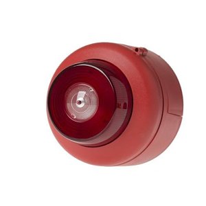 Cranford Controls VTB-32EVAD Wall Spatial Sounder VAD Beacon, 24V DC EN54-3 and 23 32-Tone, Shallow Base, Red Body and White Flash