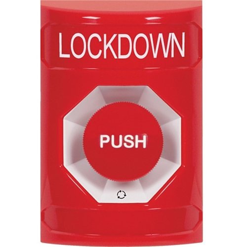 STI SS2001LD-EN Turn-to-Reset Stopper Station with LOCKDOWN, No Cover, Red