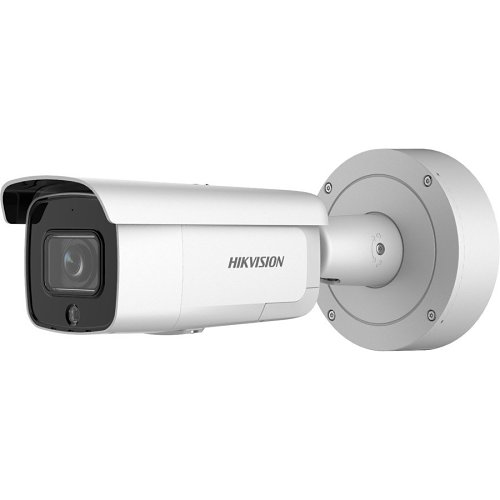 Hikvision DS-2CD2646G2-IZSU-SL Pro Series AcuSense 4MP Varifocal IR WDR IP Bullet Camera with Strobe Light and Audible Warning, 2.8-12mm Varifocal Lens, White