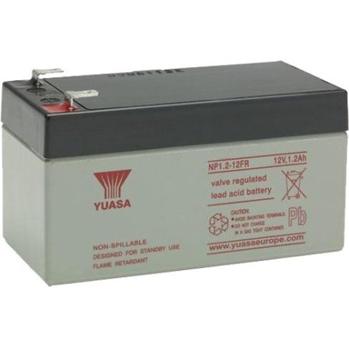 Yuasa NP12-12FR Industrial NP Series, 12V 1.2Ah Valve Regulated Lead Acid Battery, Flame Retardant, 20-Hr Rate Capacity, General Purpose