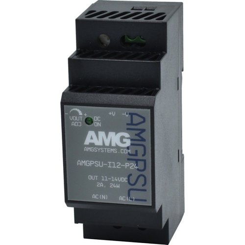 AMG PSU-I12-P24 12 VDC 24W 2A Industrial Power Supply, DIN-Rail Mounting
