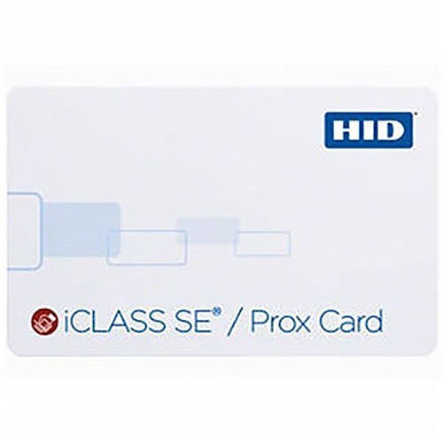 HID 315ORGGMNN iCLASS SE + Prox Card, 2K, Programmed Sio, 125 kHz HID or Indala Format, 13.56 MHz Sequential Matching Encoded and Printed Numbers, No Slot Punch, White