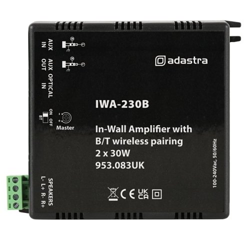 Adastra IWA230B Audio Amp In-Wall With Bluetooth 2 X 30w