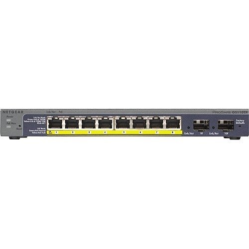 Netgear GS110TP 10-Port Gigabit Ethernet Smart Switch with 8 PoE Ports and 2 Dedicated SFP Ports