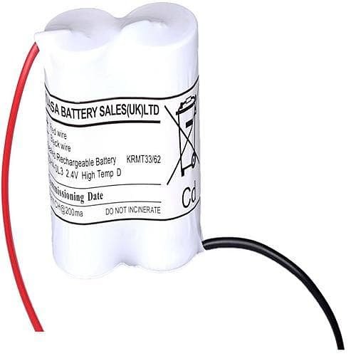 Yuasa 2DH4-0L3 YU-Lite NiCD Series, 2.4V 4Ah 2 D Cells Rechargeable Battery with Wire Leads