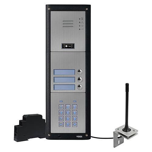 Videx GSM4KCR-3/4G 4000 Series 3-Button 4G GSM Audio Kit and Keypad, Flush Mount