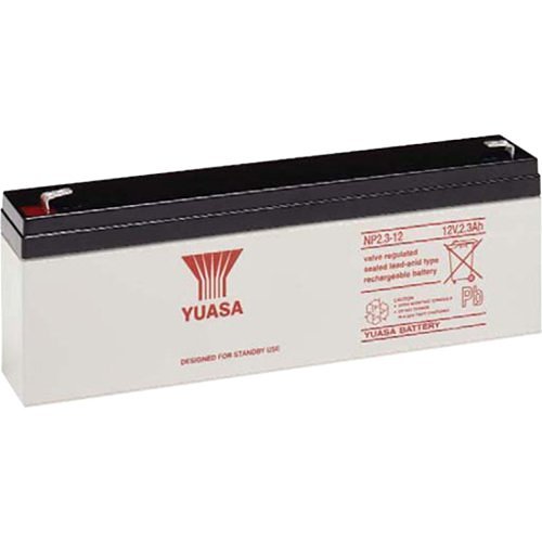 Yuasa NP2.3-12 Industrial NP Series, 12V 2.3Ah Valve Regulated Lead Acid Battery, 20-Hr Rate Capacity, General Purpose