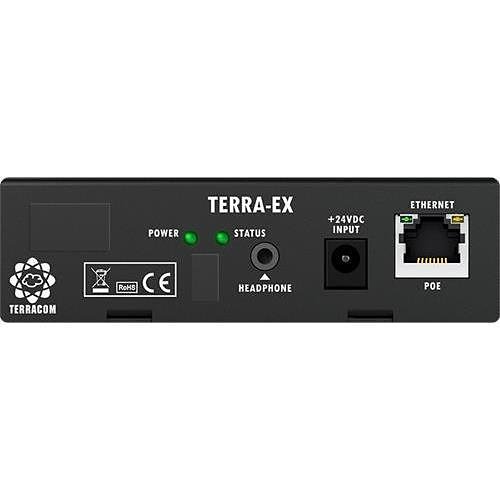 TERRACOM TERRA-EX Cost-Effective IP Audio Decoder, Stereo line-OUT x 1 or mono x 2, input contact x 3, relay outputcontact (NO/NC) each x 1