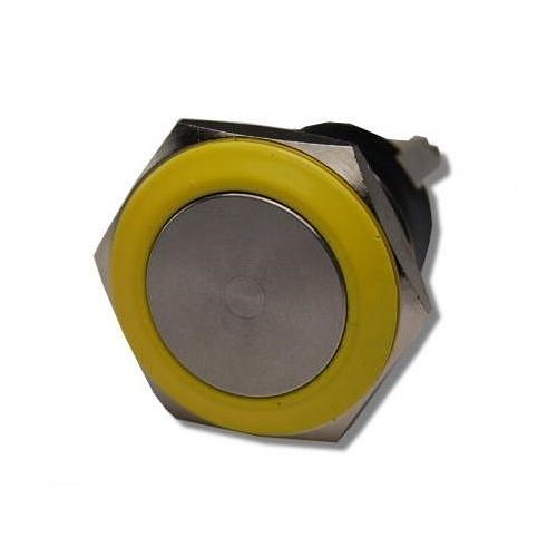 Videx VXSSB/Y Stainless Steel Button for Standard Vandal Resistant Panels with Yellow Bezel