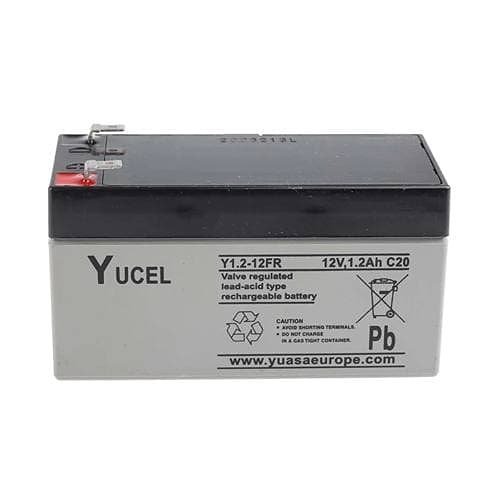 Yuasa Y1.2-12FR Yucel Y Series, 12V 1.2Ah Valve Regulated Lead Acid Battery, Flame Retardant, 20-Hr Rate Capacity, General Purpose