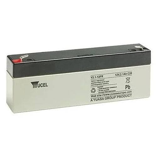 Yuasa Y2.1-12FR Yucel Y Series, 12V 2.1Ah Valve Regulated Lead Acid Battery, Flame Retardant, 20-Hr Rate Capacity, General Purpose