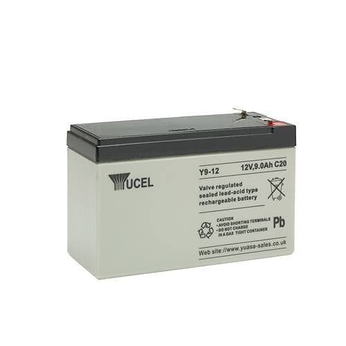 Yuasa Y9-12 Yucel Y Series, 12V 9Ah Valve Regulated Lead Acid Battery, 20-Hr Rate Capacity, General Purpose