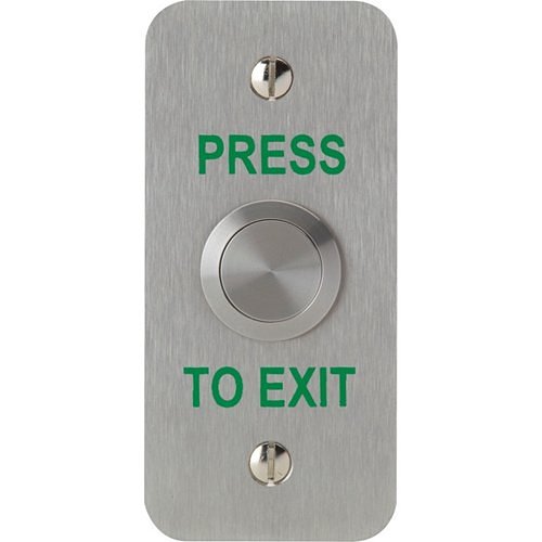 3E 3E0658N-1NS-PTE Vandal-Resistant Exit Button, NS, SSS, PRESS TO EXIT Text