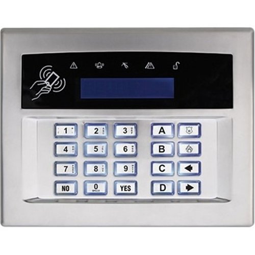 Pyronix EURO-LCDPZ-SCHROME Euro Keypad, Satin Chrome Finish, Surface Mount