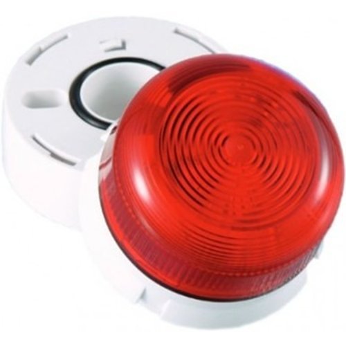 Klaxon QBS-0054 Xenon Beacon 12-24V DC 3W 115mA-70mA, IP65, White Base and Amber Lens