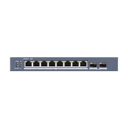 Hikvision DS-3E1510P-SI 8 Ports Manageable Ethernet Switch - Gigabit Ethernet - 1000Base-T, 1000Base-X - 2 Layer Supported - Modular - 2 SFP Slots - Power Supply - 120 W Power Consumption - 110 W PoE Budget - Optical Fiber, Twisted Pair - PoE Ports